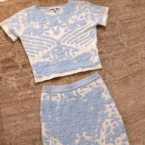 Lucy Paris knit set crop top and skirt bodycon